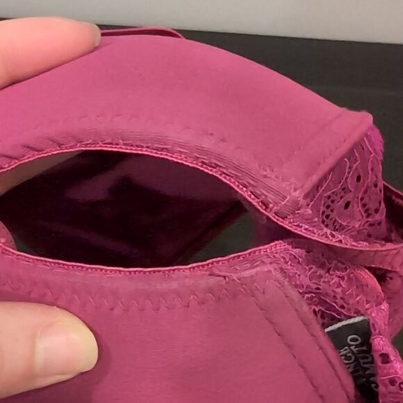 Vince Camuto Satin Lace Fuchsia Demi Bra Underwire Adjustable Padded 36C - Picture 10 of 13